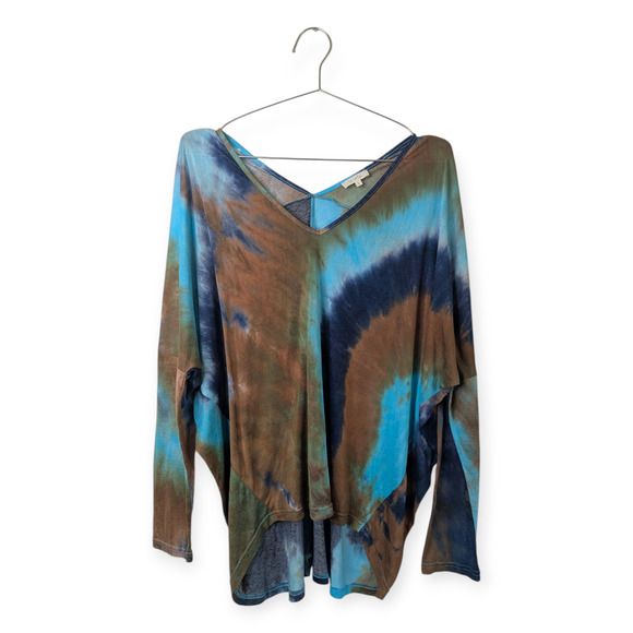 La Miel Oversized Top Woman's Size Small Tie Dye Pullover - Picture 2 of 6